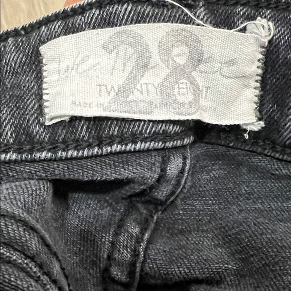 We The Free People Jeans Skinny Slim Vintage Black Raw Hem Fray - Picture 10 of 15